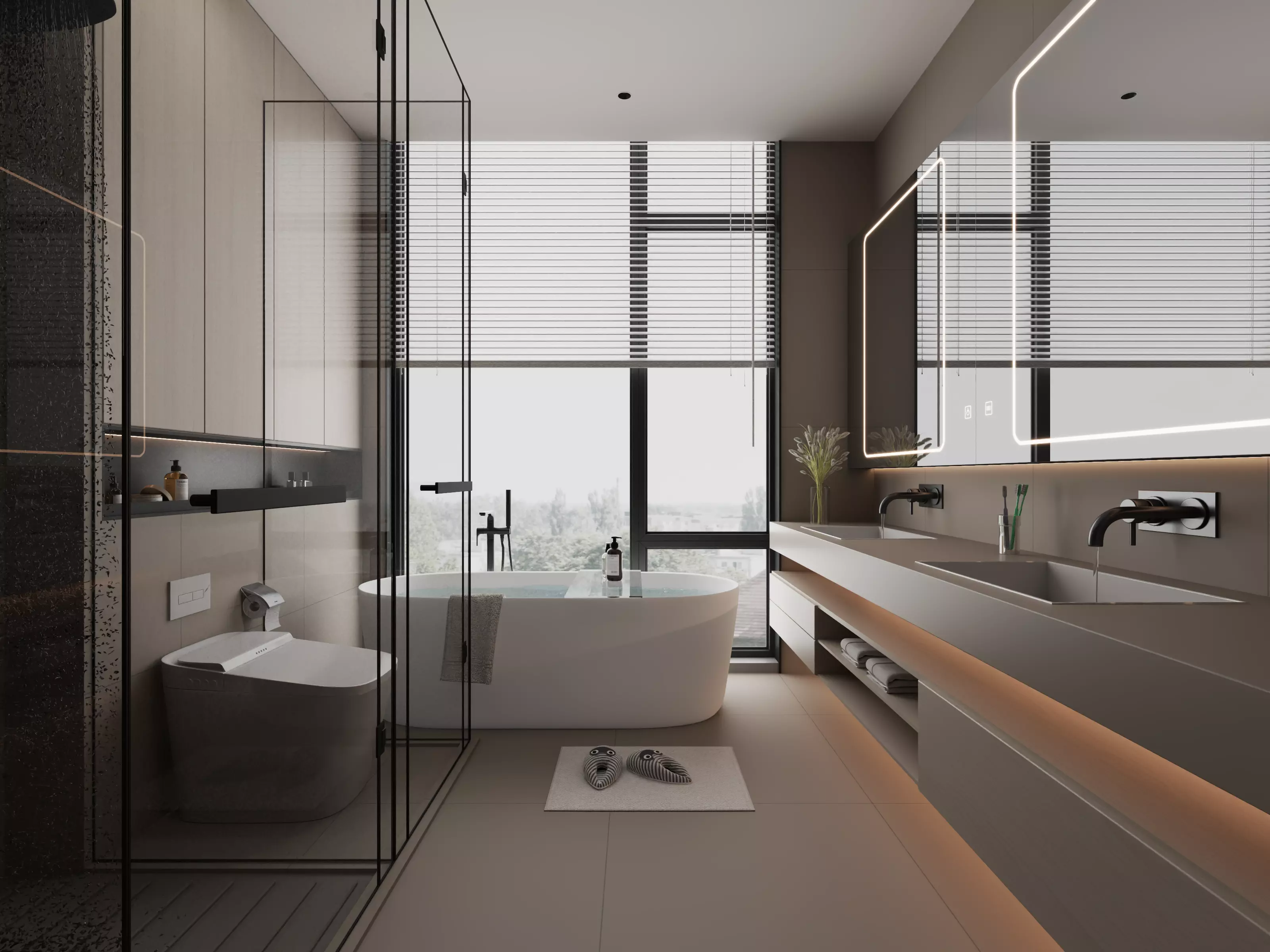modern bathroom interior scenes01 3D model