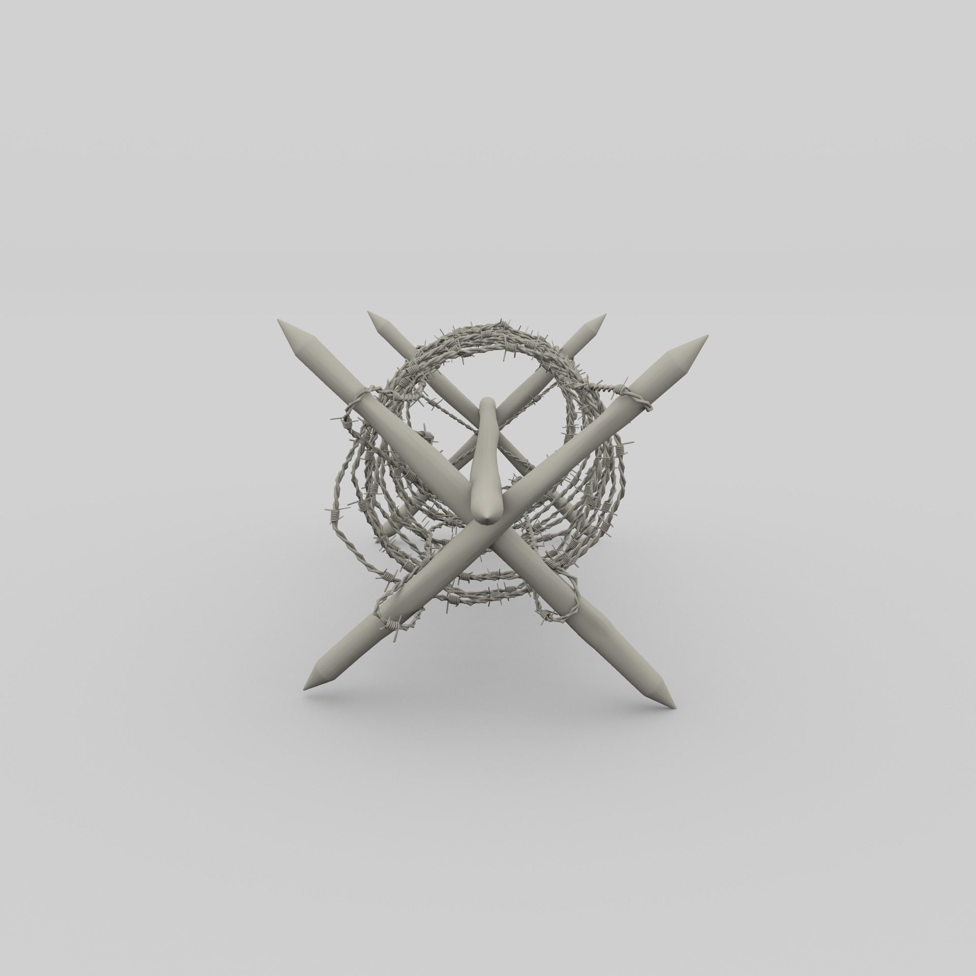 Barb Wire Obstacle 3D model_3