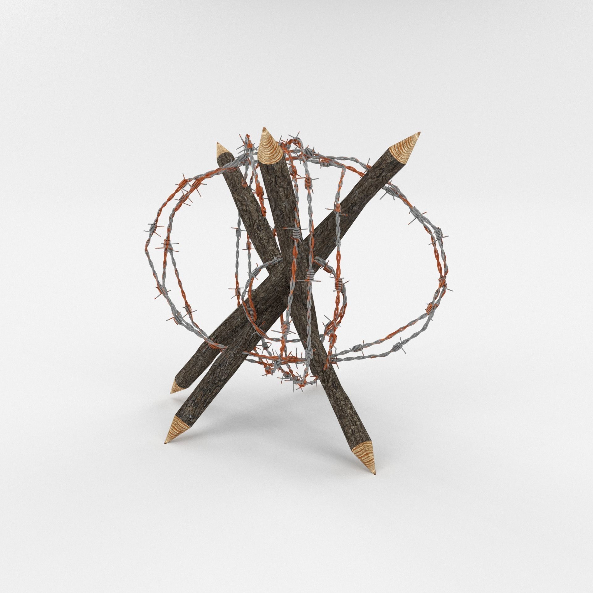 Barb Wire Obstacle 3D model_0