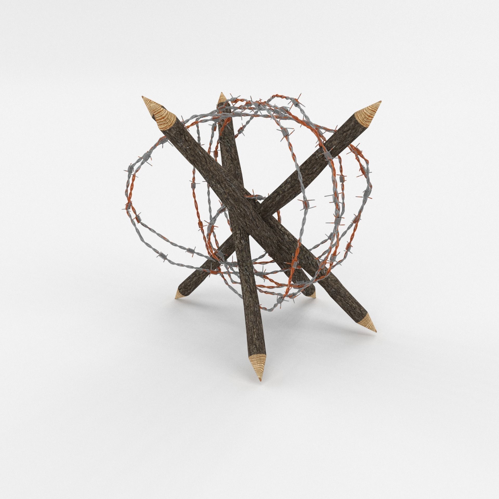 Barb Wire Obstacle 3D model_7