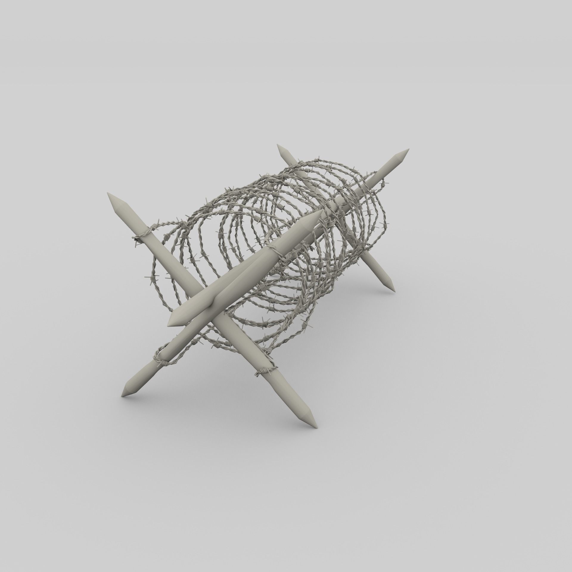 Barb Wire Obstacle 3D model_5