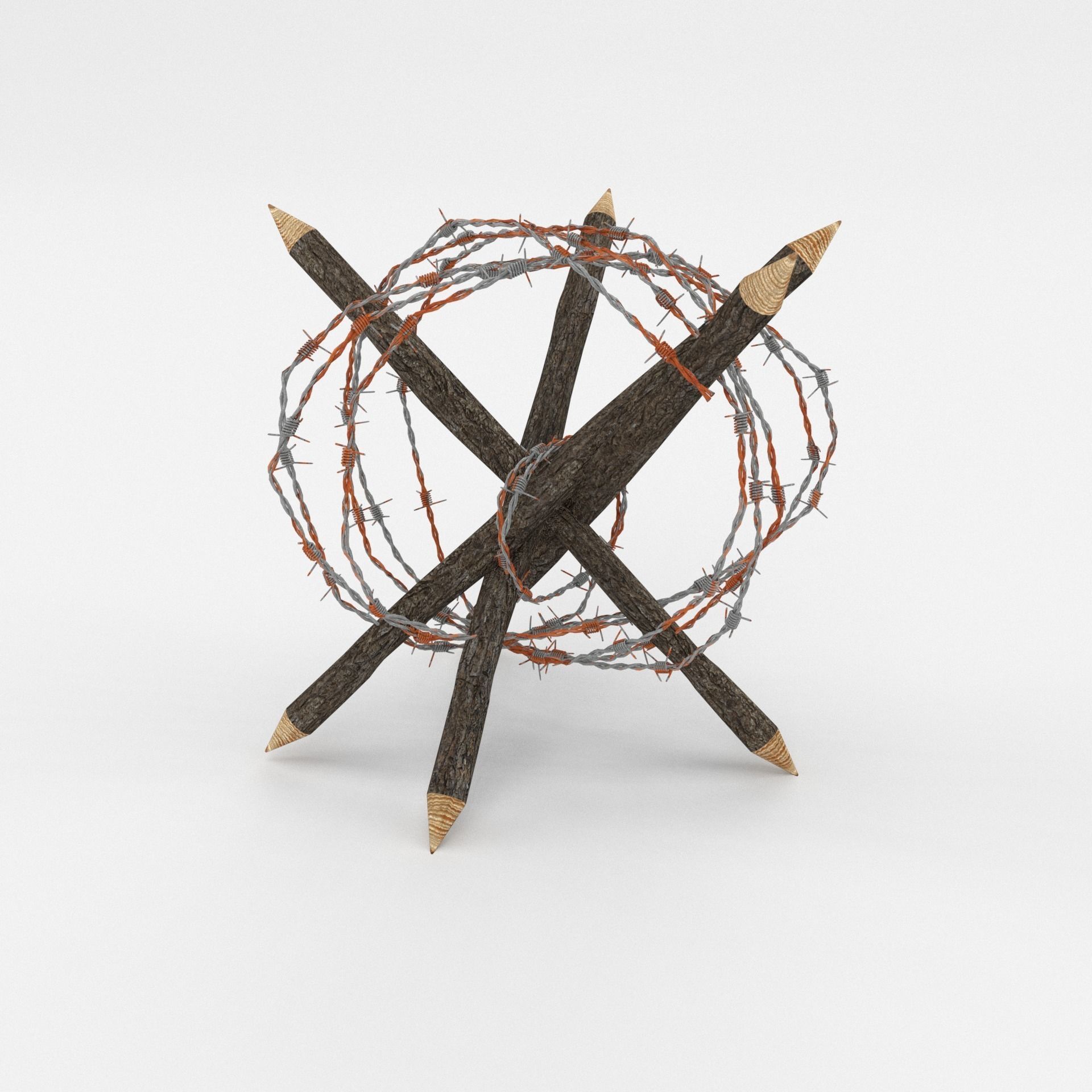 Barb Wire Obstacle 3D model_6