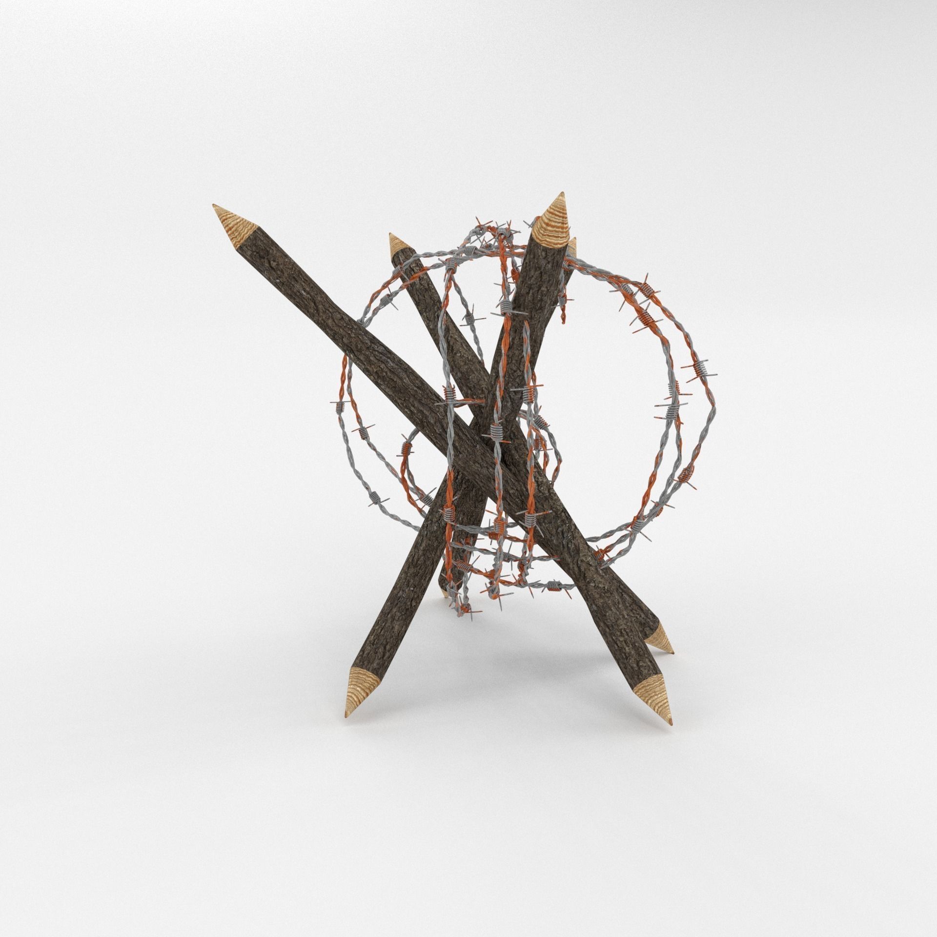 Barb Wire Obstacle 3D model_1