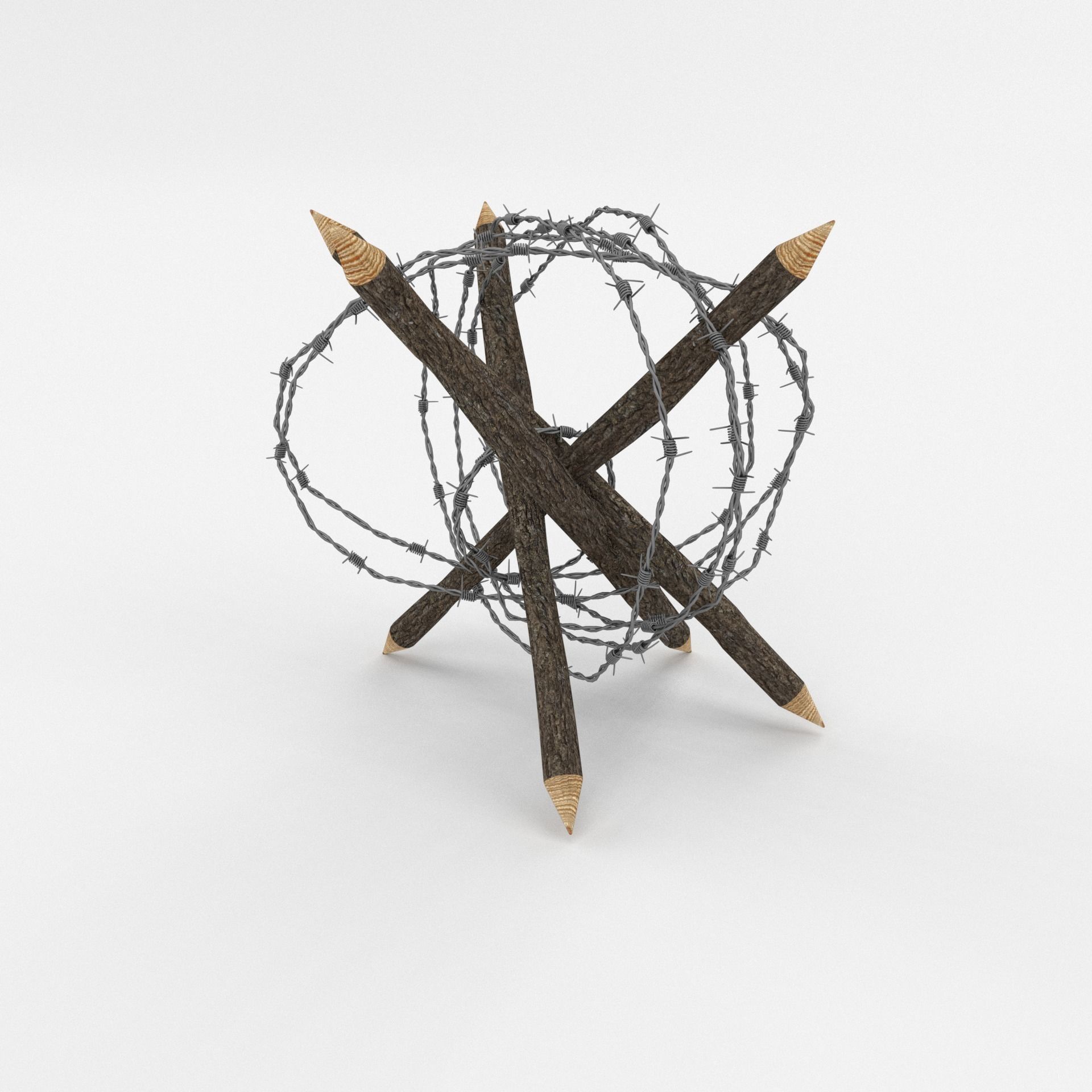Barb Wire Obstacle 3D model_0