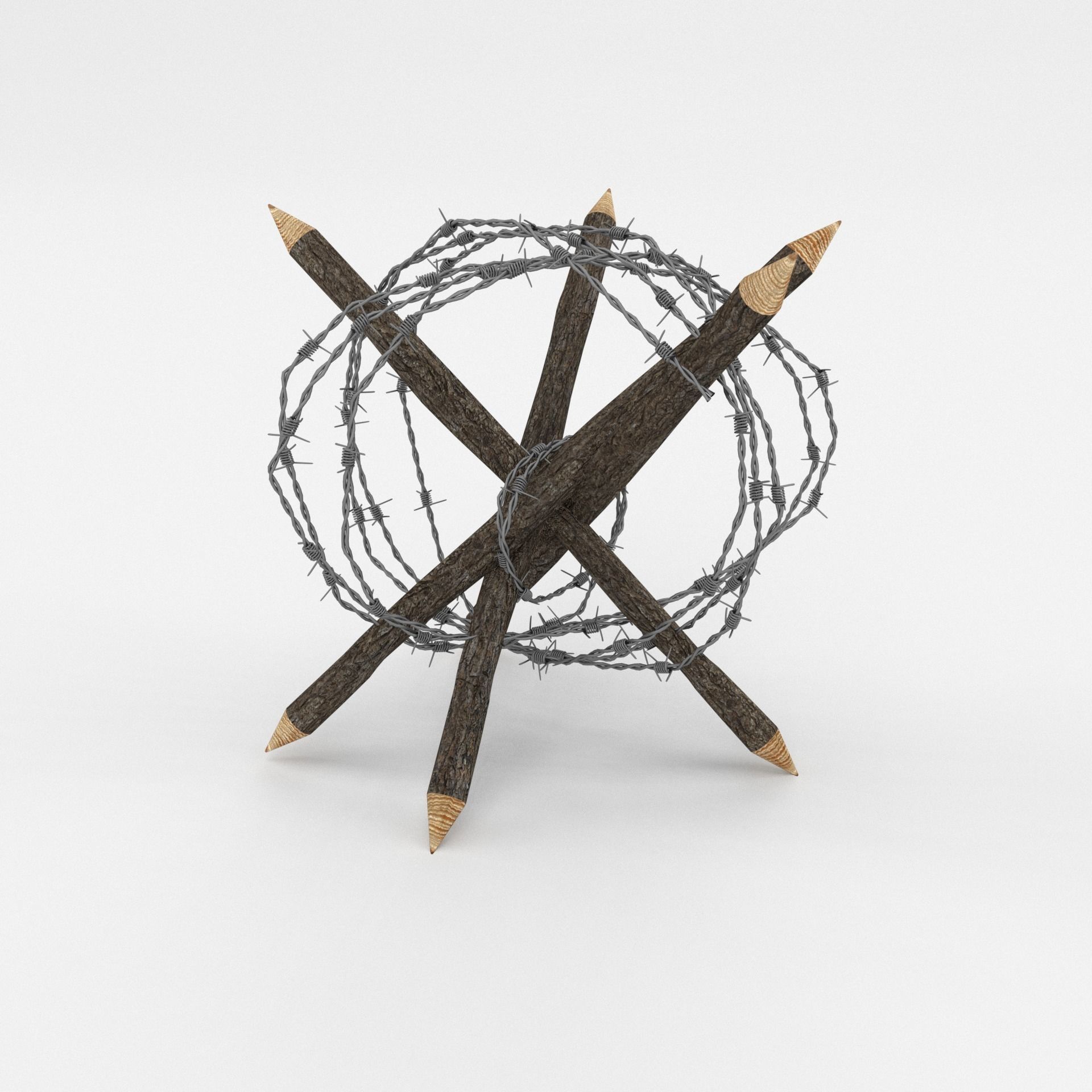 Barb Wire Obstacle 3D model_3