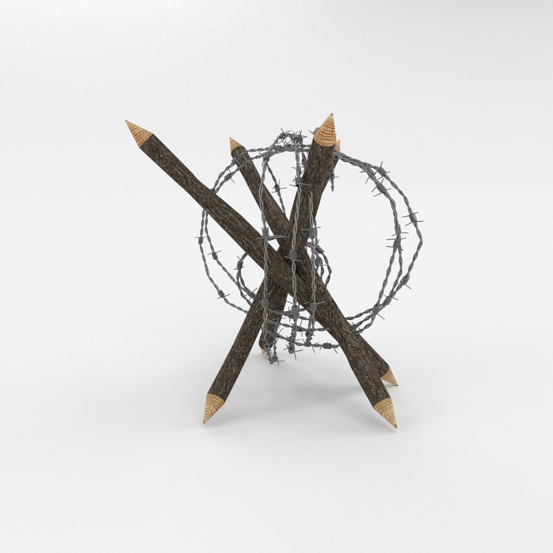 Barb Wire Obstacle 3D model_7