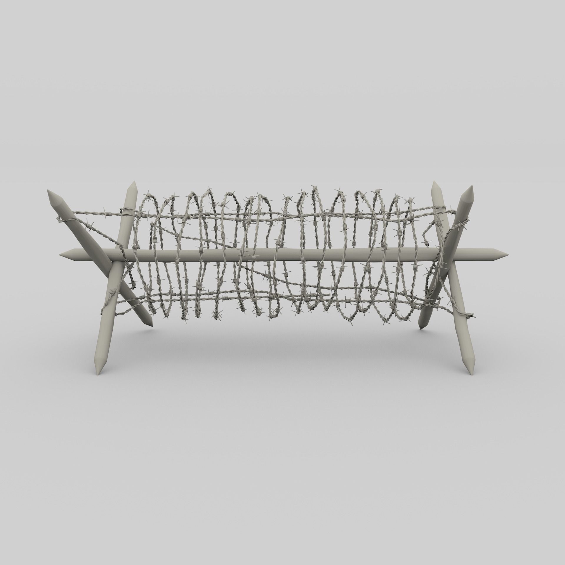 Barb Wire Obstacle 3D model_4