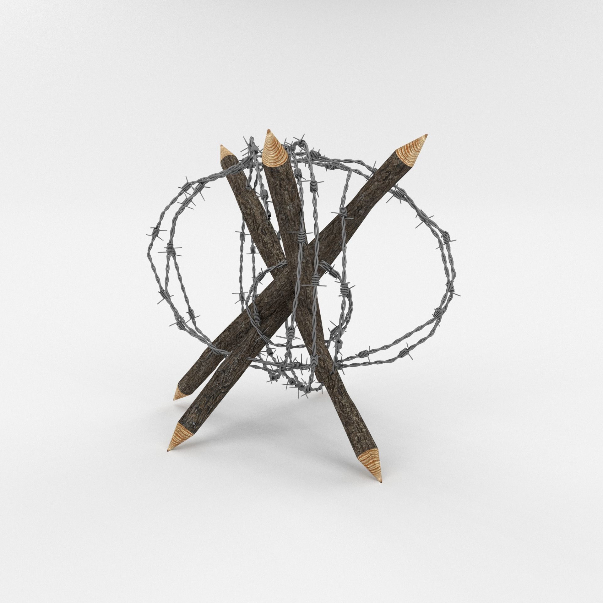 Barb Wire Obstacle 3D model_2