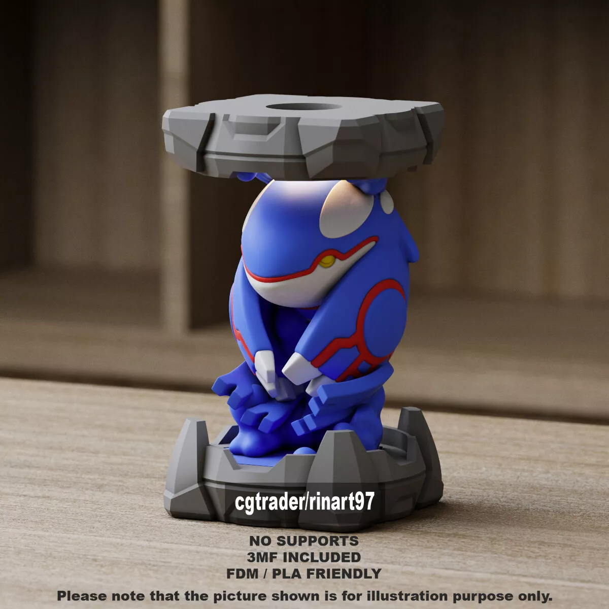 Kyogre in the Clone Lab 3D print model