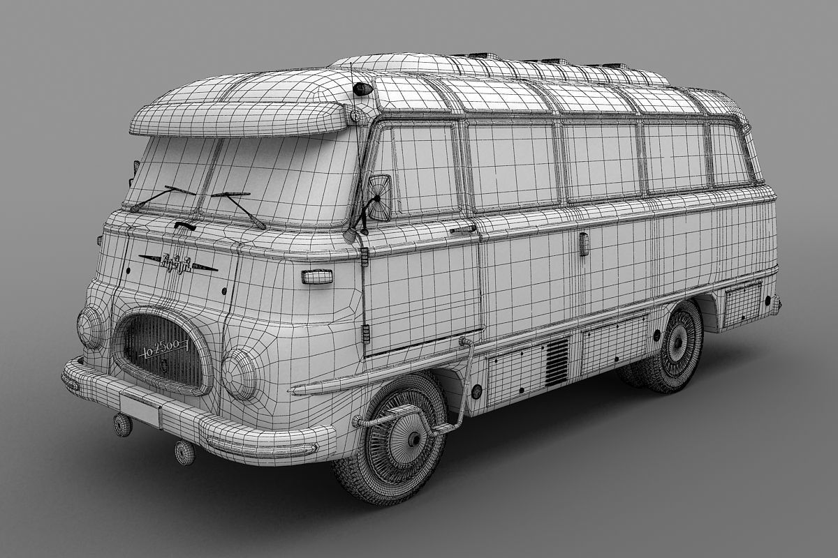 ROBUR  LO 2500  Bus  1961 3D model_4