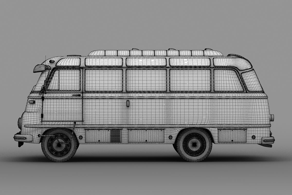 ROBUR  LO 2500  Bus  1961 3D model_7