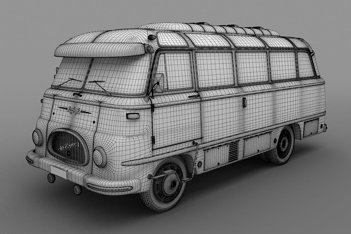 ROBUR  LO 2500  Bus  1961 3D model_5