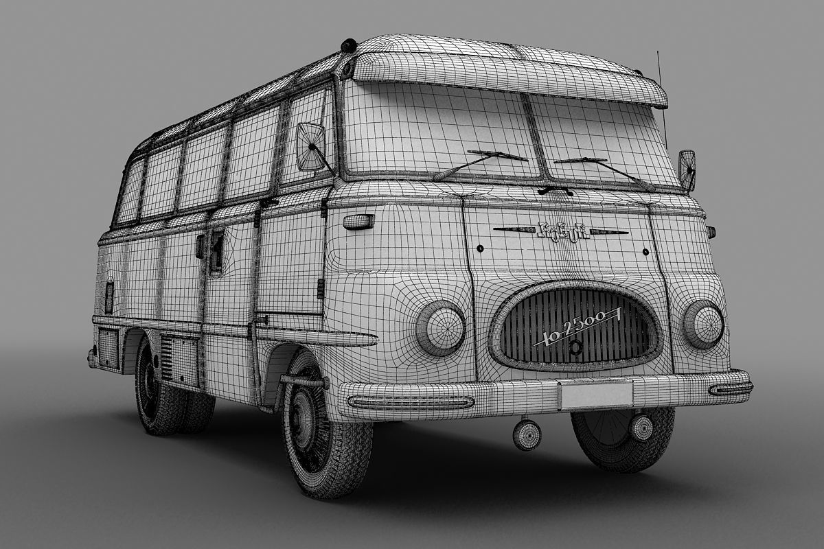 ROBUR  LO 2500  Bus  1961 3D model_11