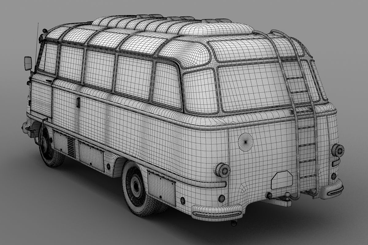 ROBUR  LO 2500  Bus  1961 3D model_9