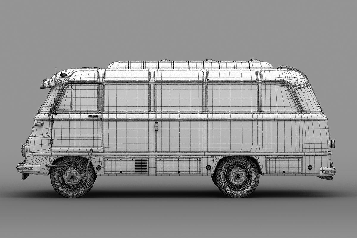 ROBUR  LO 2500  Bus  1961 3D model_6