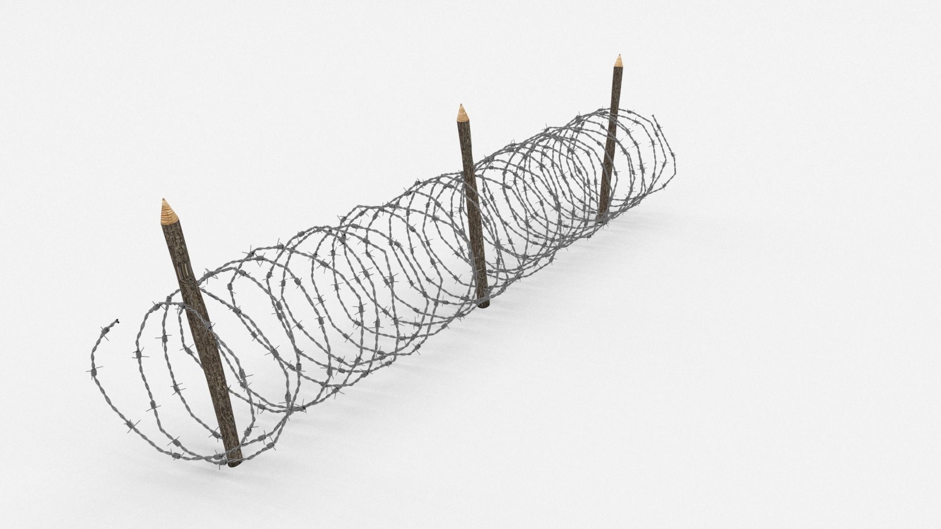 Barb Wire Obstacle 3D model_4