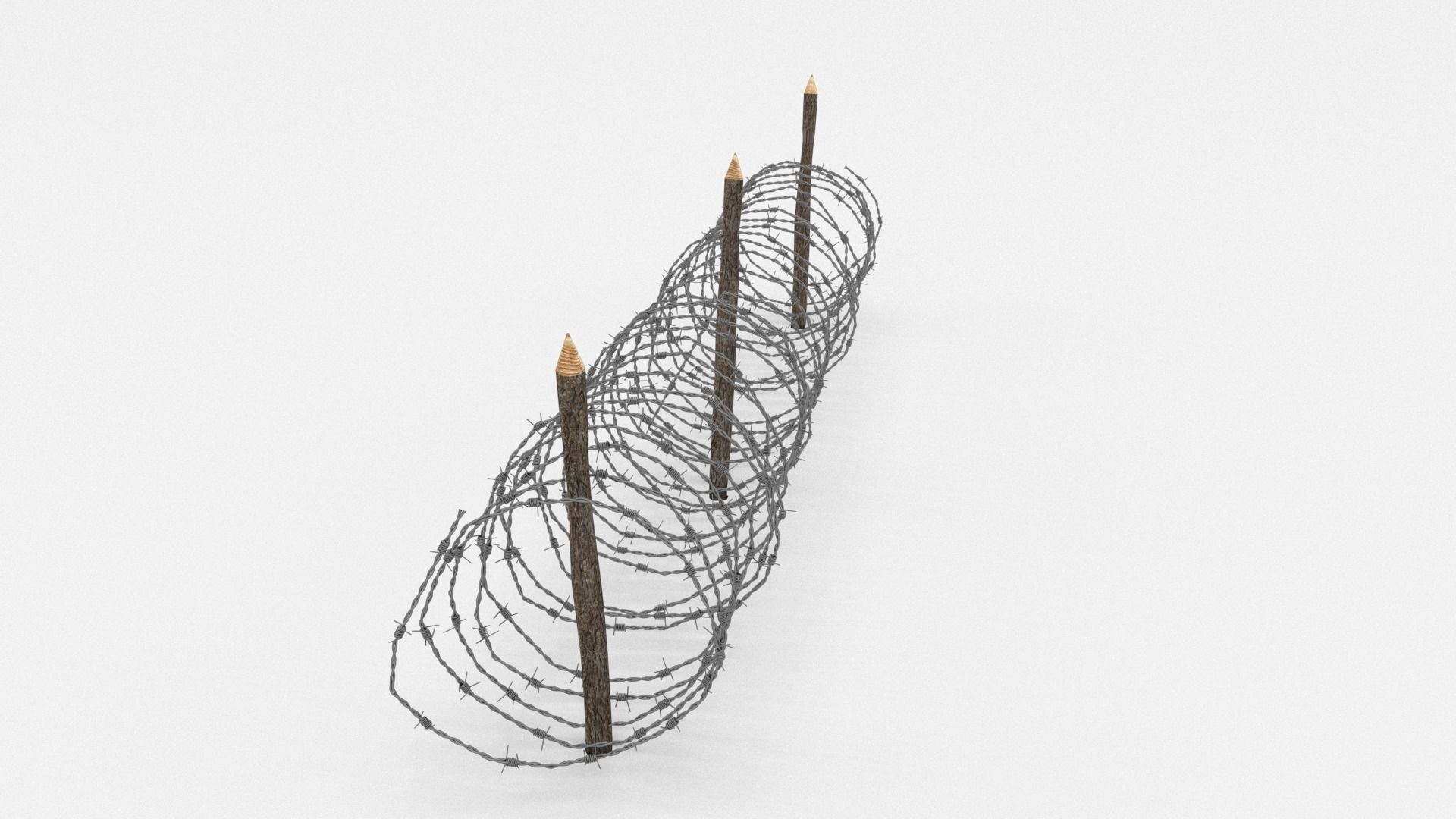 Barb Wire Obstacle 3D model_3