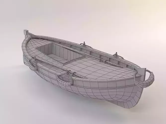 Midpoly Toon  Fishing Boat Low-poly 3D model
