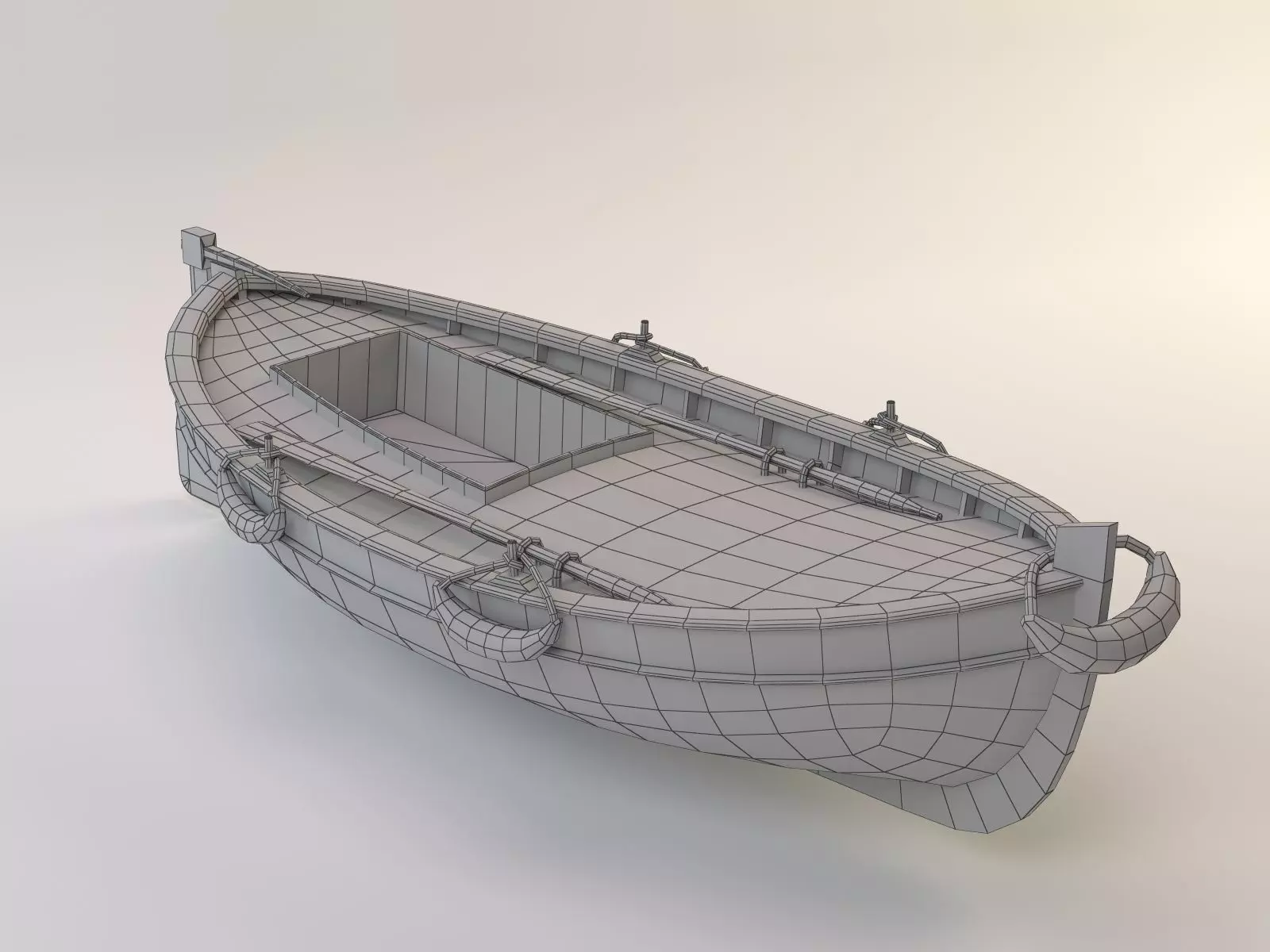 Midpoly Toon  Fishing Boat Low-poly 3D model_0