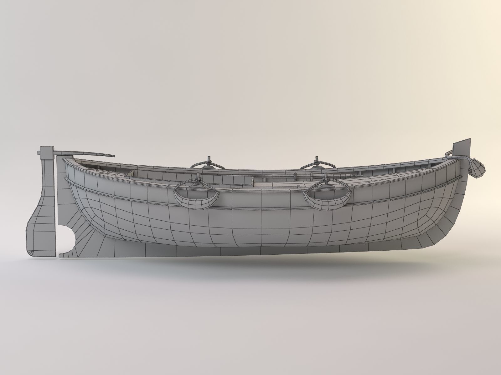 Midpoly Toon  Fishing Boat Low-poly 3D model_2
