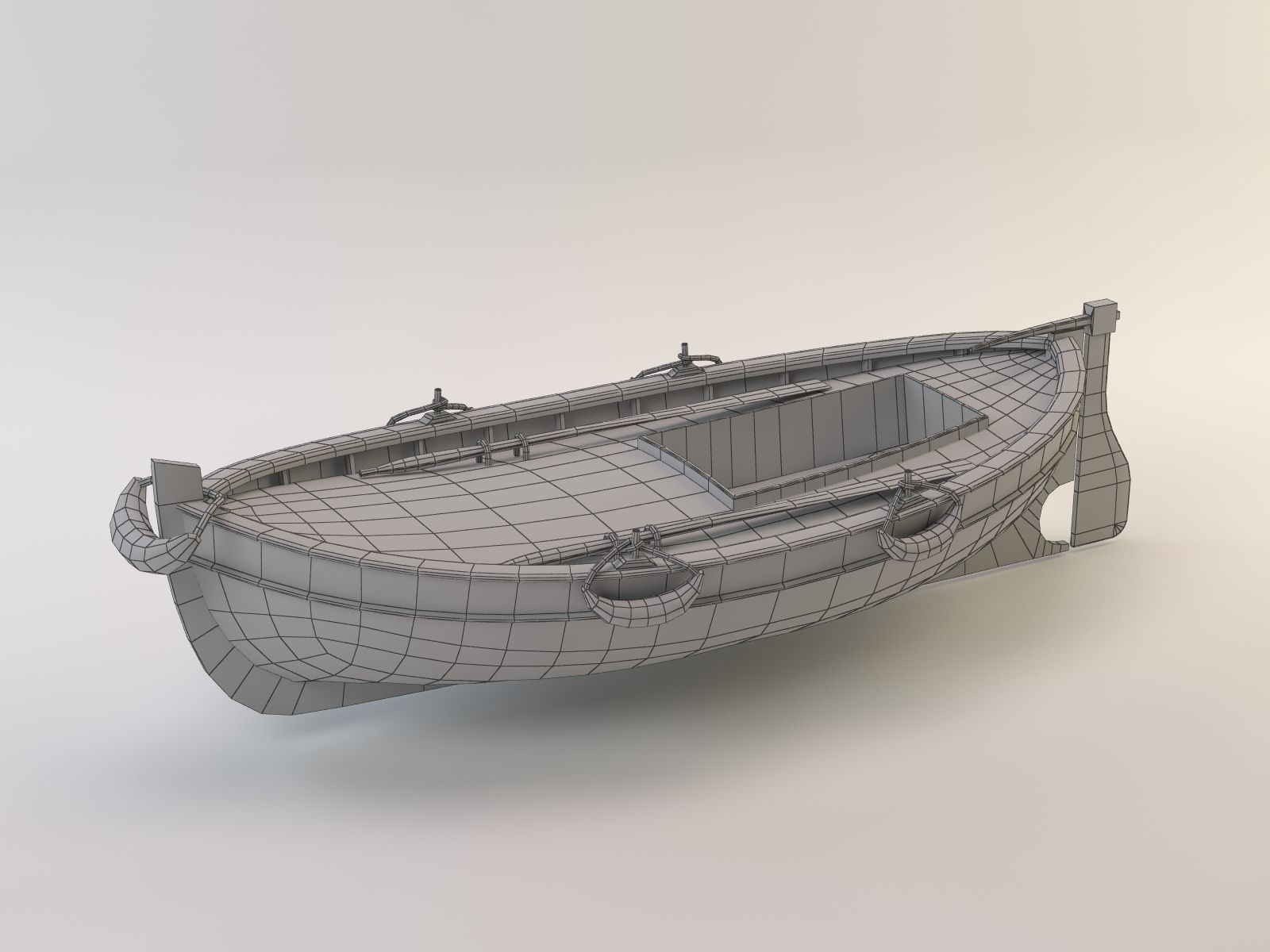 Midpoly Toon  Fishing Boat Low-poly 3D model_1