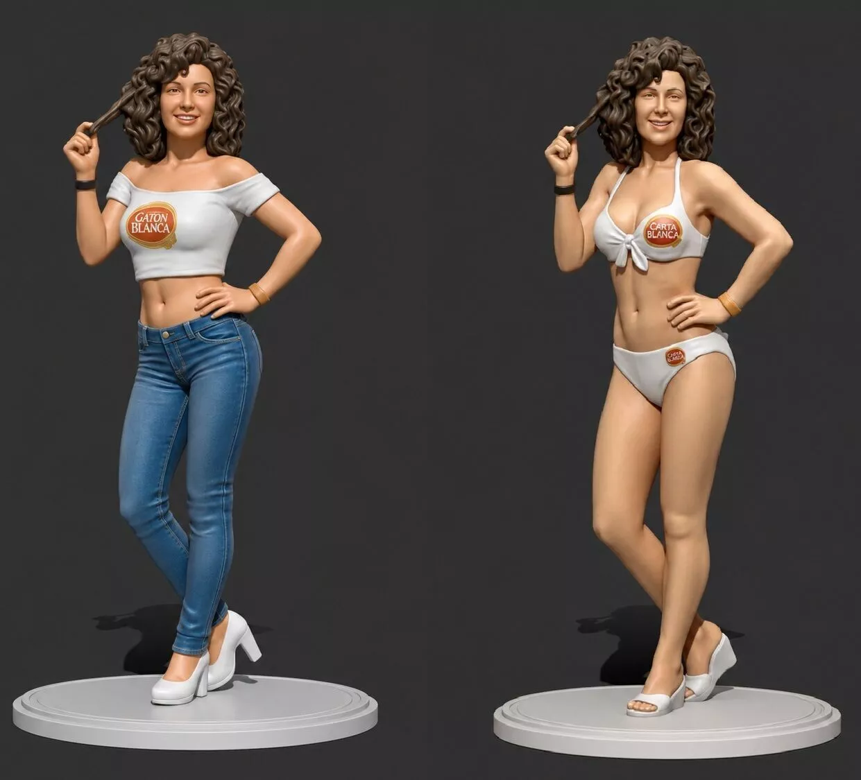 La chica Chiquitibum Mexico 86 world cup pin up 3D print model