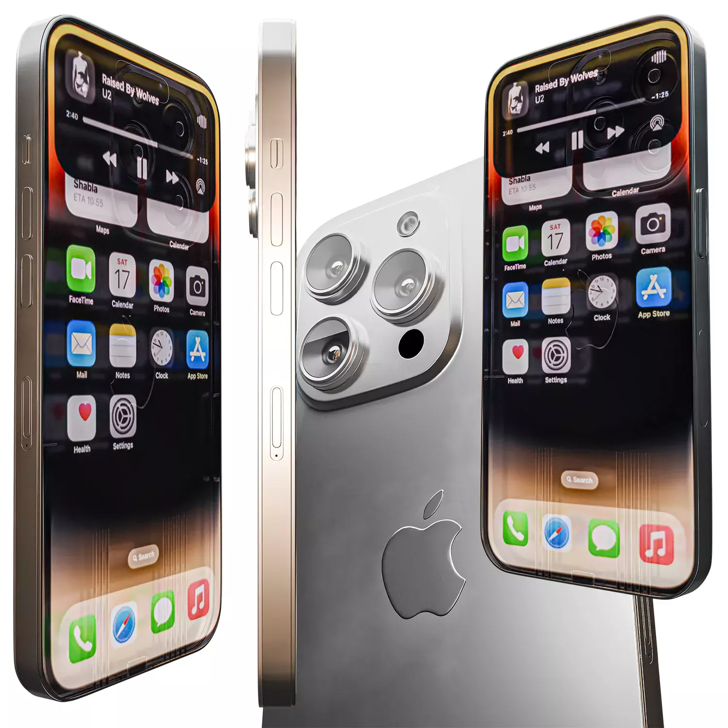Iphone Pro Max Silver Free 3D model