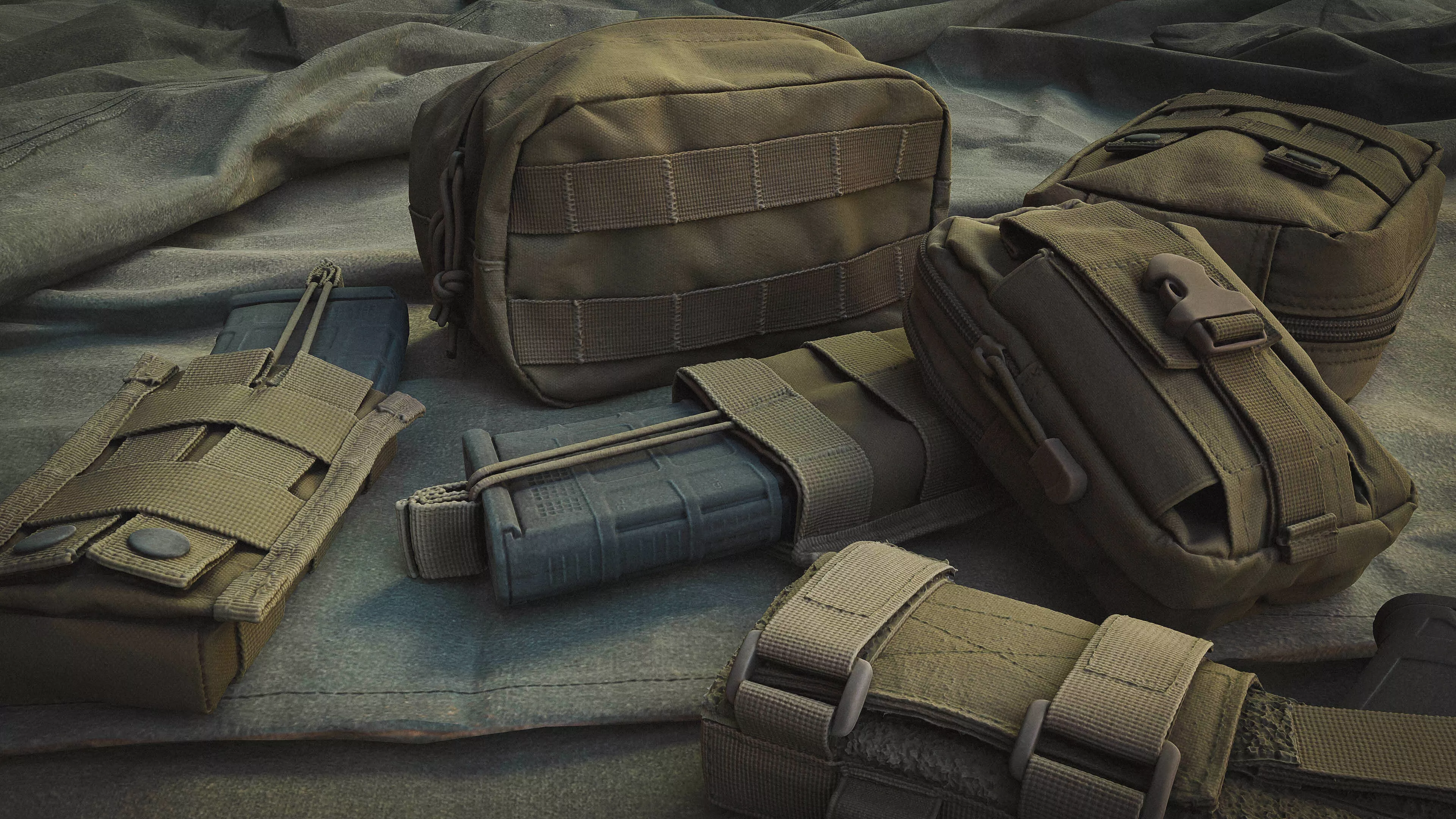 Tactical Pouches and Gear Set - Photogrammetry 3D model