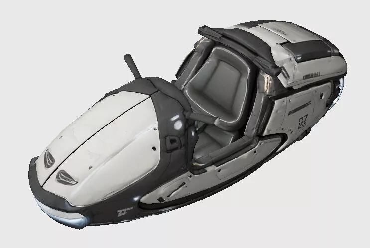 Sci-Fi HoverBike Low-poly 3D model