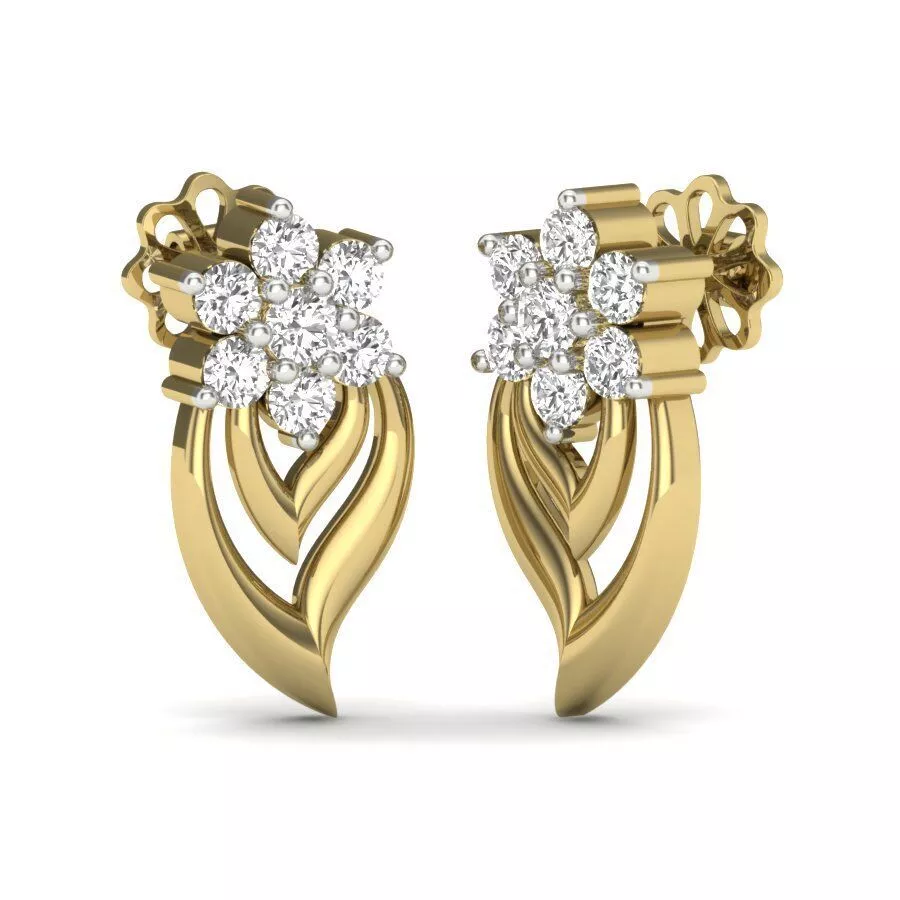 SILVER AND GOLD LONG EARRINGS 3D print model