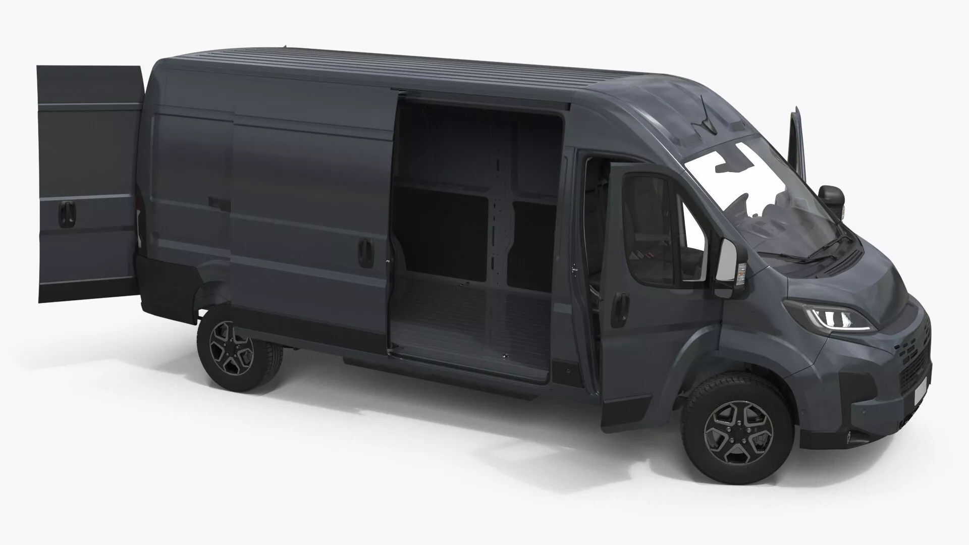 Medium Duty Cargo Van Rigged for Cinema 4D 3D model