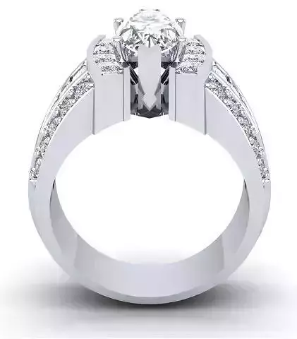 Marquise shaped center 3D print model