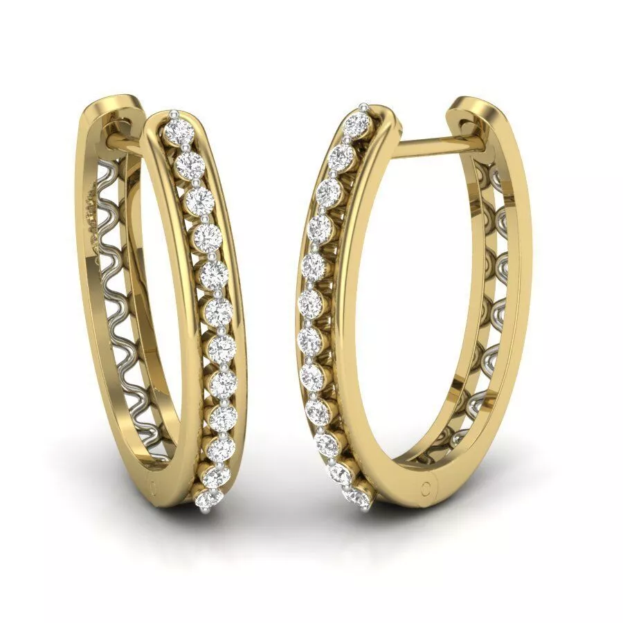 SILVER AND GOLD LONG EARRINGS 3D print model