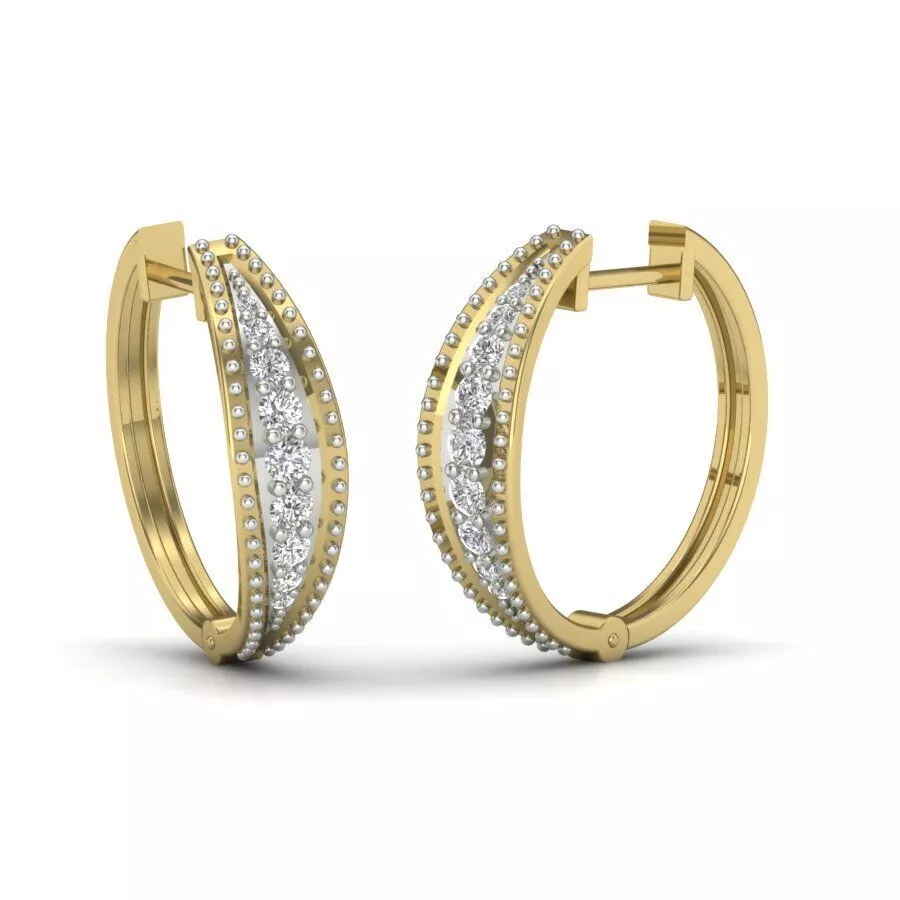 SILVER AND GOLD LONG EARRINGS 3D print model
