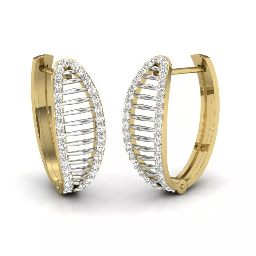 SILVER AND GOLD LONG EARRINGS 3D print model