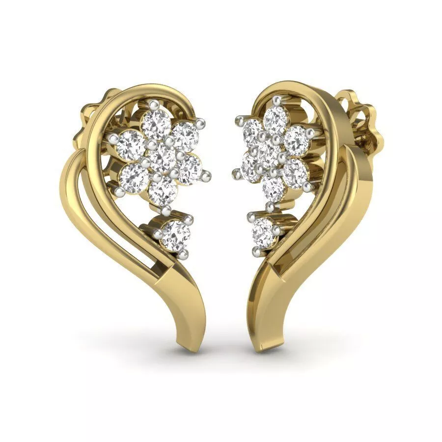 SILVER AND GOLD LONG EARRINGS 3D print model