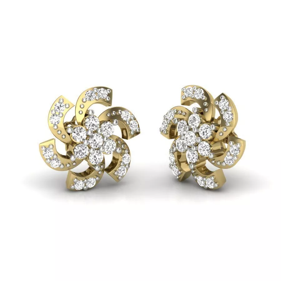 SILVER AND GOLD LONG EARRINGS 3D print model