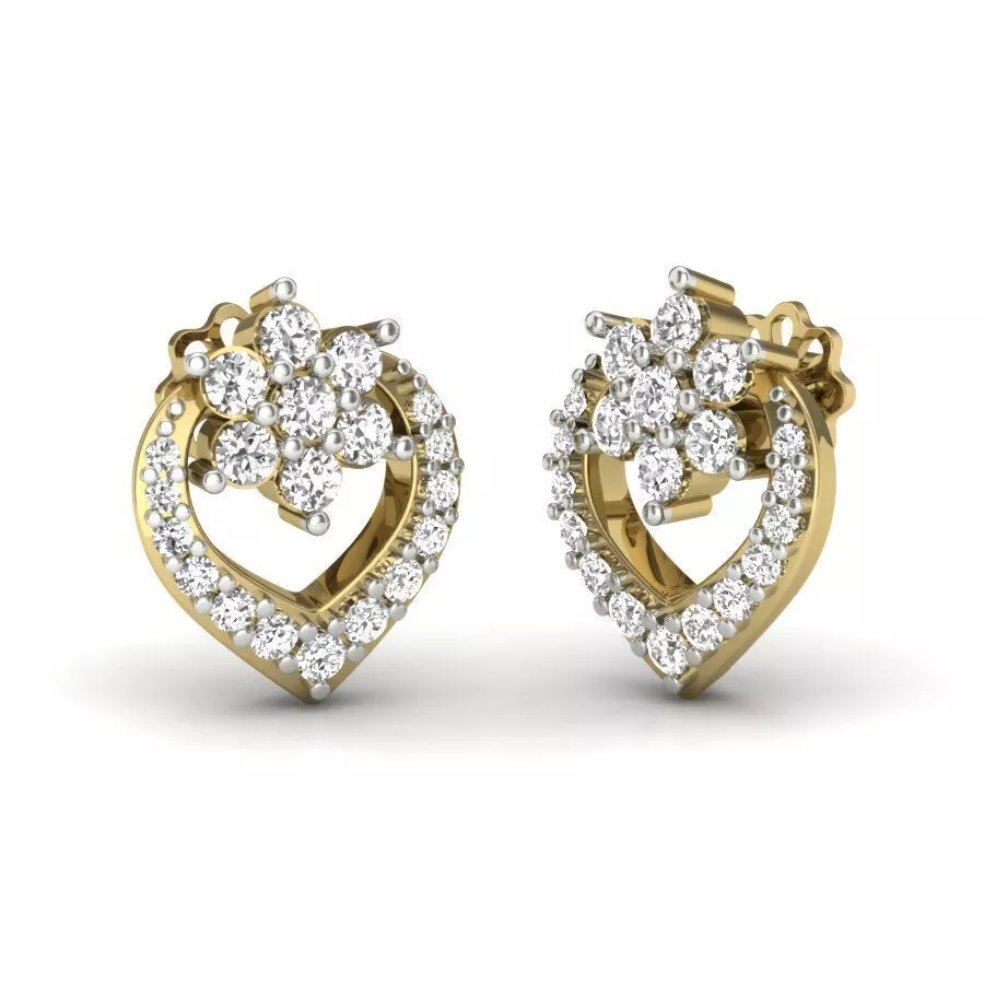 SILVER AND GOLD LONG EARRINGS 3D print model