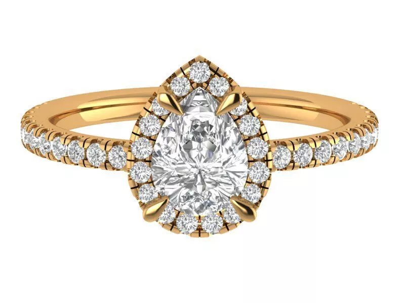 Pear Engagement Ring 3D print model