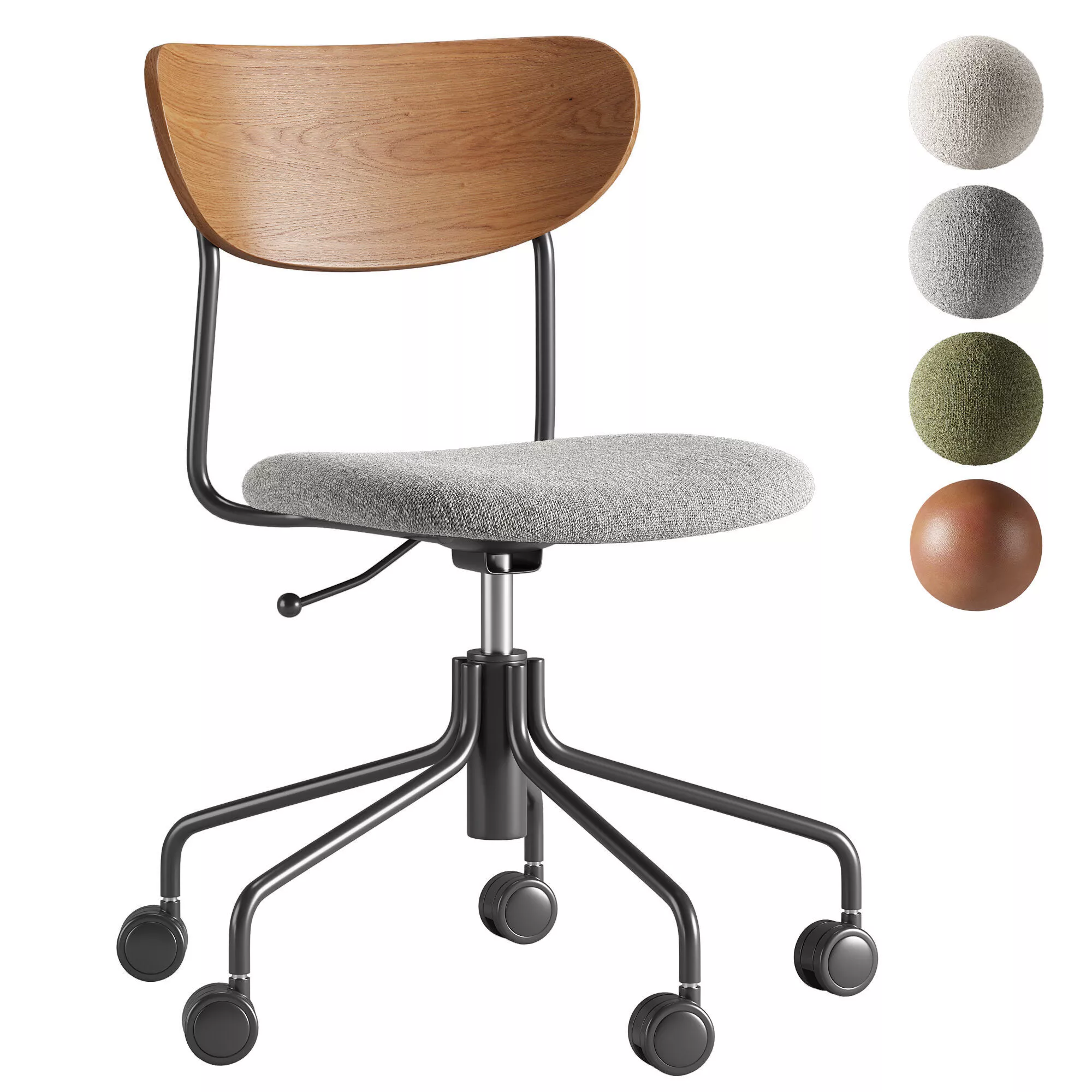 Petal Swivel Office Chair 3D model