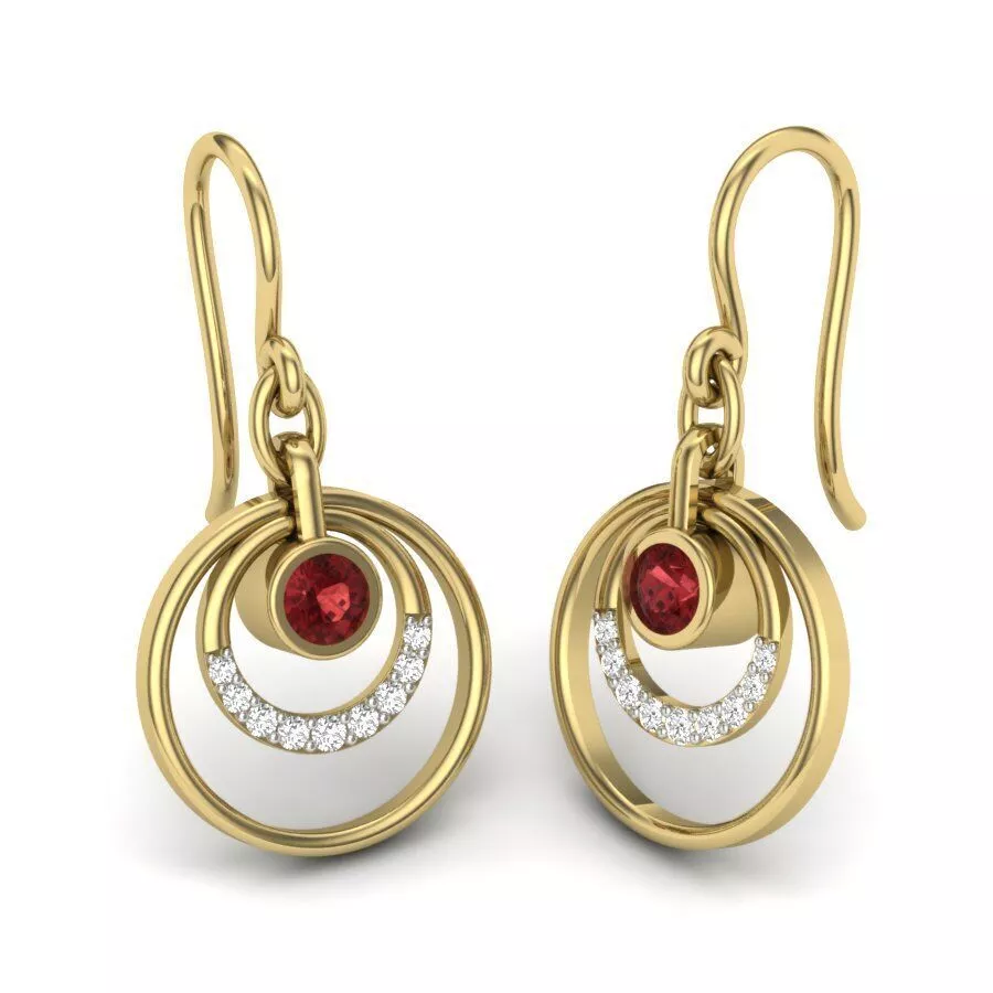 SILVER AND GOLD LONG EARRINGS 3D print model
