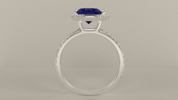 realistic diamond ring 3D print model