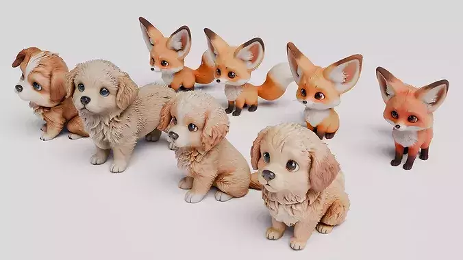 Puppies and Foxes Collection
