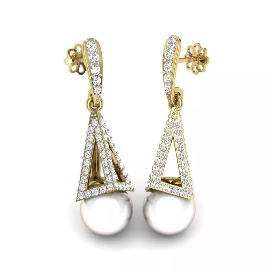 SILVER AND GOLD LONG EARRINGS 3D print model