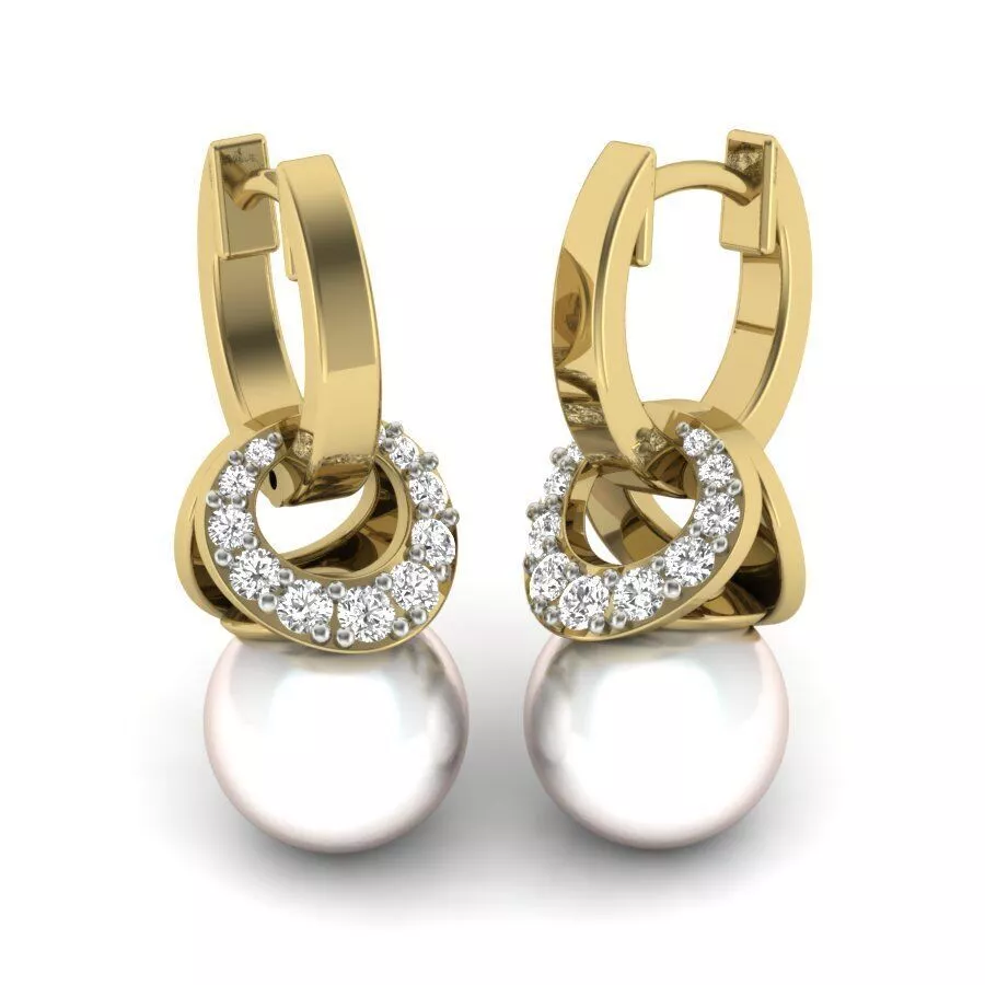 SILVER AND GOLD LONG EARRINGS 3D print model