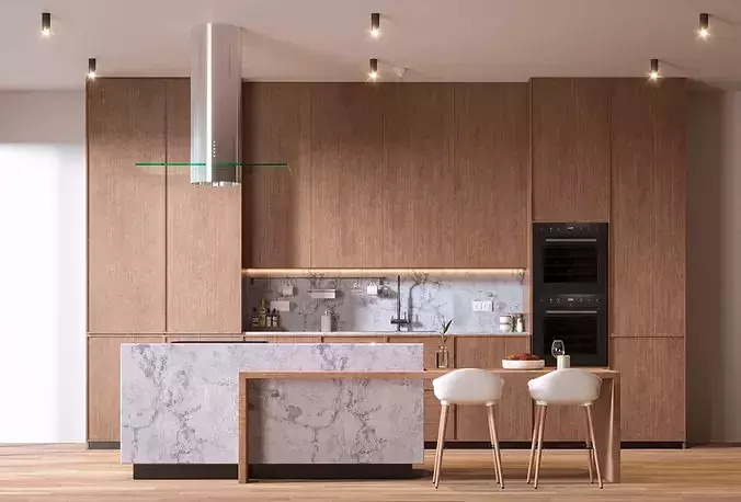 Modern Kitchen 3D model 2