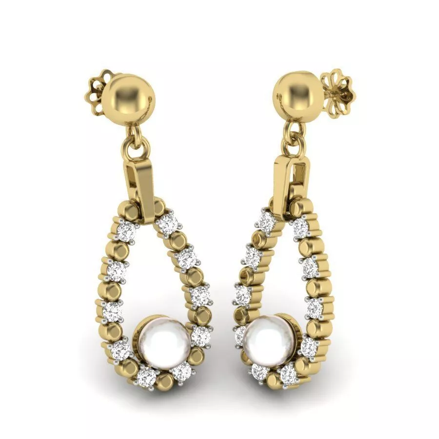 SILVER AND GOLD LONG EARRINGS 3D print model