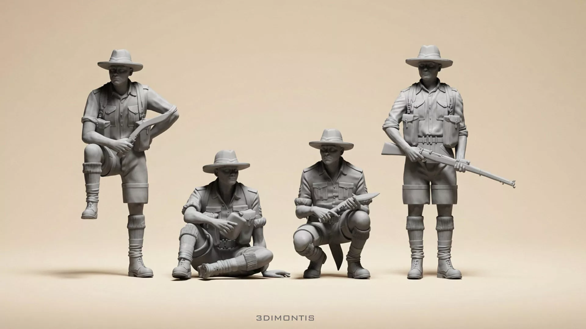 British Army Gurkhas WW2 16 Scale STL Files for 3D Printing 3D print model