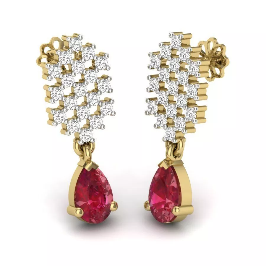 SILVER AND GOLD LONG EARRINGS 3D print model
