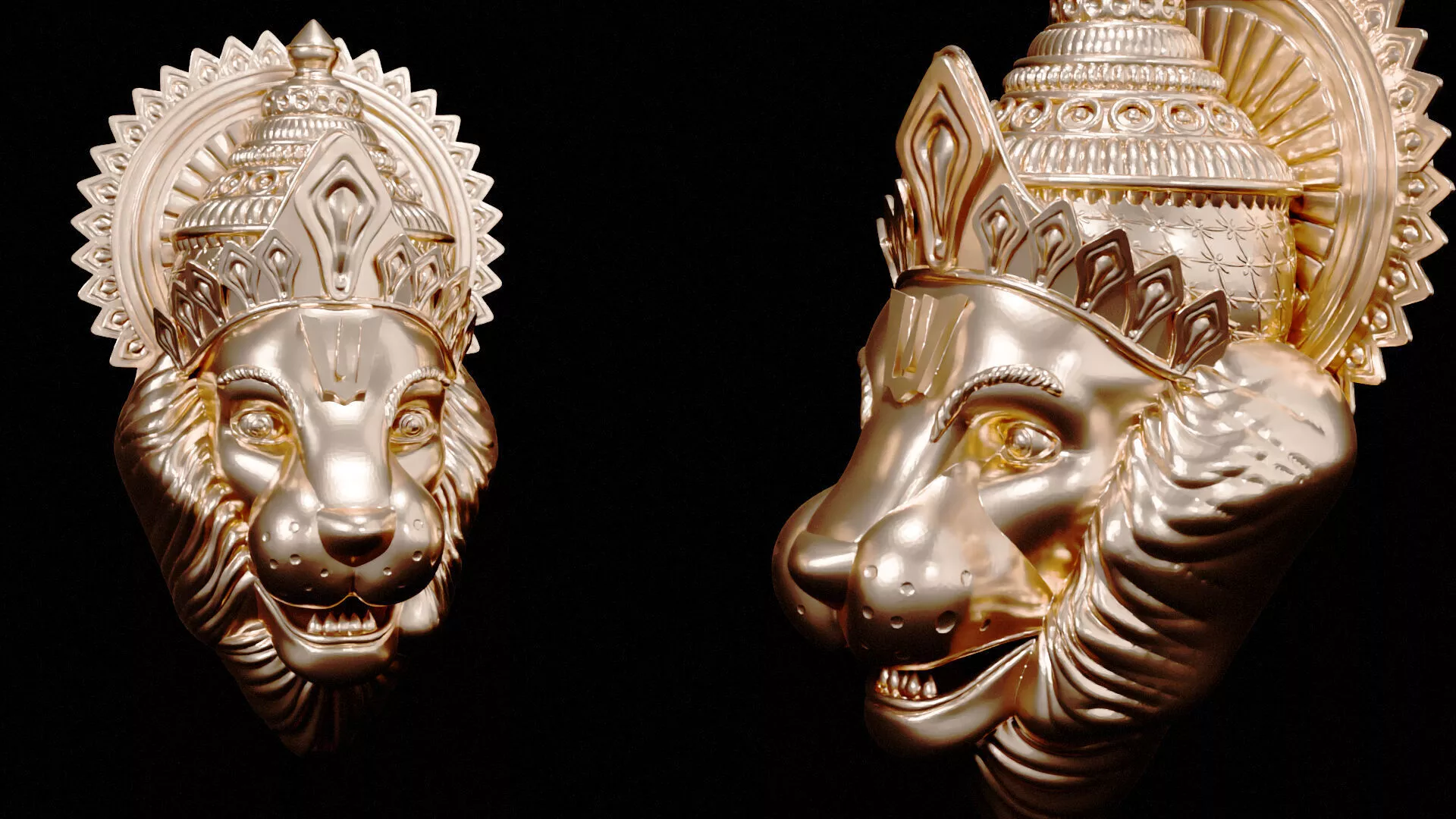 Narasimha Face Statue 3D Printable Spiritual Sculpture Model 3D print model